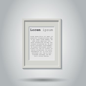 Realistic photo frame isolated on gray background. Pictures frame vector illustration.