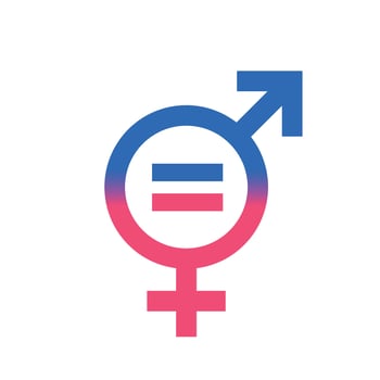 Gender equal sign vector icon. Men and women equal concept icon.