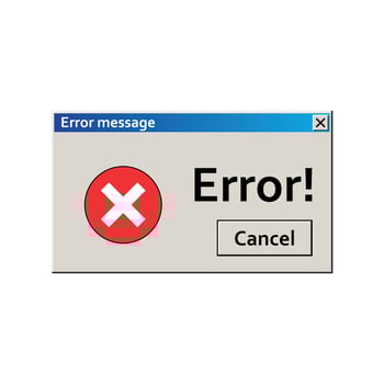 Error warning message. User Interface window. Virus alert illustration. vector