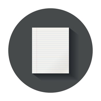 Realistic template notepad with spiral. Blank cover design. School business diary. Office stationery notebook with long shadow. vector