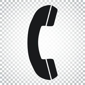 Phone icon vector, contact, support service sign on isolated background. Telephone, communication icon in flat style. Simple business concept pictogram. vector