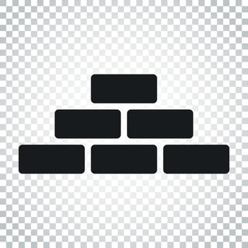 Wall brick icon in flat style on isolated background. Wall symbol illustration. Simple business concept pictogram. vector