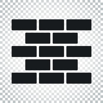 Wall brick icon in flat style on isolated background. Wall symbol illustration. Simple business concept pictogram. vector