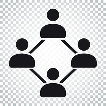 Network vector icon. People connection vector illustration. Simple business concept pictogram.