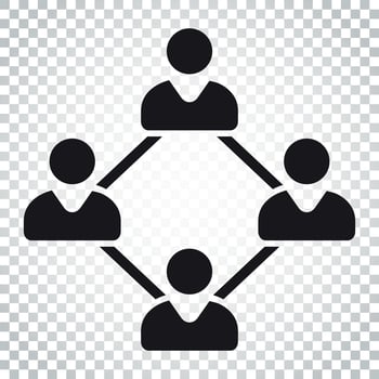 Network vector icon. People connection vector illustration. Simple business concept pictogram.