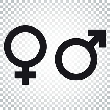 Gender sign vector icon. Men and women concept icon. Simple business concept pictogram on isolated background.