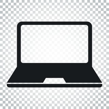 Laptop vector illustration. Notebook flat icon. Pc symbol. Simple business concept pictogram on isolated background.