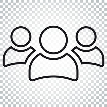 Group of people vector icon in line style. Persons icon illustration. Simple business concept pictogram on isolated background.