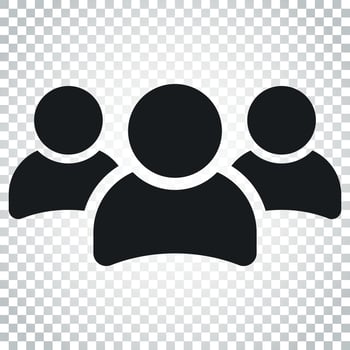 Group of people vector icon. Persons icon illustration. Simple business concept pictogram on isolated background.