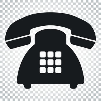 Phone vector icon. Old vintage telephone symbol illustration. Simple business concept pictogram on isolated background.