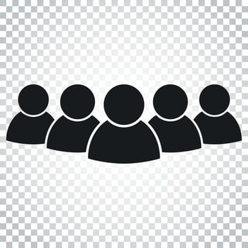 Group of people vector icon. Persons icon illustration. Simple business concept pictogram on isolated background.