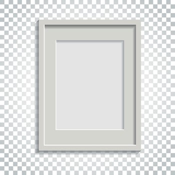 Realistic photo frame on isolated background. Pictures frame vector illustration. Simple business concept pictogram.