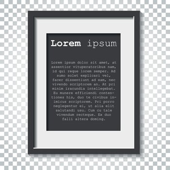 Realistic photo frame on isolated background. Pictures frame vector illustration. Simple business concept pictogram.