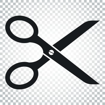 Scissors flat icon. Scissor vector illustration. Simple business concept pictogram on isolated background.