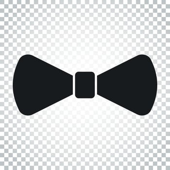 Bow tie flat icon. Necktie vector illustration. Simple business concept pictogram on isolated background.