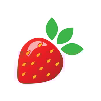Strawberry fruit sign vector icon. Ripe berry illustration. Business concept simple flat pictogram on white background.
