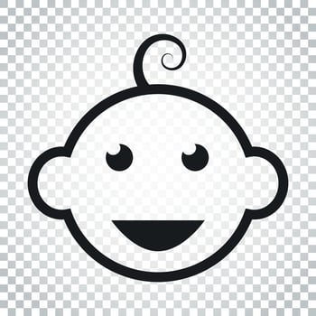 Newborn baby face icon. Little baby vector illustration. Simple business concept pictogram on isolated background.