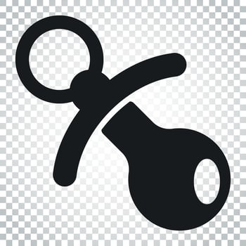 Baby pacifier icon. Child toy nipple vector illustration. Simple business concept pictogram on isolated background.
