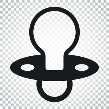 Baby pacifier icon. Child toy nipple vector illustration. Simple business concept pictogram on isolated background.