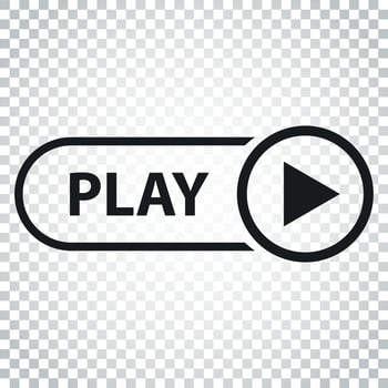 Play icon vector. Play video illustration in flat style. Simple business concept pictogram on isolated background. vector