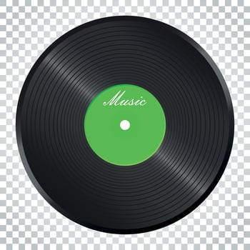 Vinyl disk. Music disk vector illustration. Sound record. Business concept simple flat pictogram on isolated background.