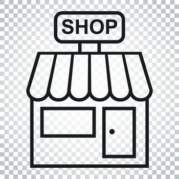 Store vector icon. Shop build illustration. Business concept simple flat pictogram on isolated background.