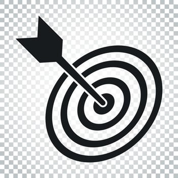 Target aim flat vector icon. Darts game symbol logo illustration. Success pictogram concept. Business concept simple flat pictogram on isolated background.
