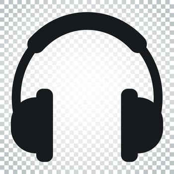 Headphone vector icon. Earphone headset sign illustration. Business concept simple flat pictogram on isolated background.