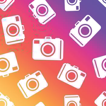 Camera seamless pattern background. Business flat vector illustration. Camera sign symbol pattern.