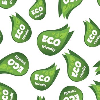 Eco friendly green leaf seamless pattern background. Business flat vector illustration. Eco friendly sign symbol pattern.