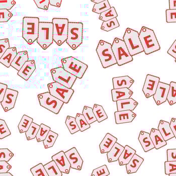Sale hanging price tag seamless pattern background. Business flat vector illustration. Sale sign symbol pattern.
