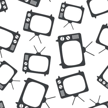 Tv icon seamless pattern background. Business flat vector illustration. Television sign symbol pattern.