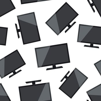 Tv realistic seamless pattern background. Business flat vector illustration. Television sign symbol pattern.
