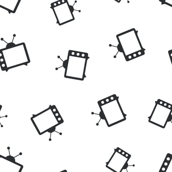 Tv icon seamless pattern background. Business flat vector illustration. Television sign symbol pattern.