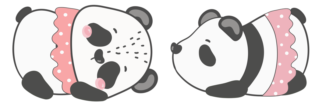 cute valentine panda watercolor with flower heart love png