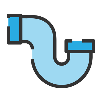 Plumbing pipe icon. Connection technical pressure water systems. Blue color. png