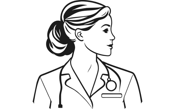 nurses silhouette vector art, Silhouette of Woman Doctor.