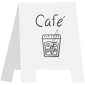 minimal Cafe sign png