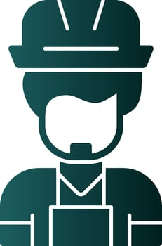 Construction Worker Vector Icon Design