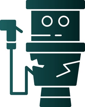 Damage Toilet Vector Icon Design