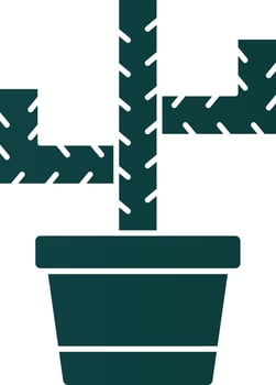 Cactus Pot Vector Icon Design