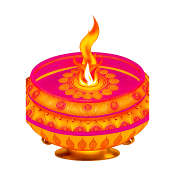Red Retro Diwali India Festival Oil Lamp png
