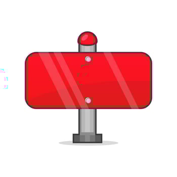 Red sign board vector cartoon symbol illustration