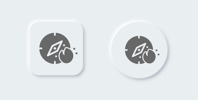 Explore solid icon in neomorphic design style. Trend signs vector illustration.
