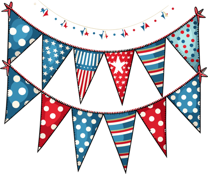 Patriotic bunting illustration vector design png