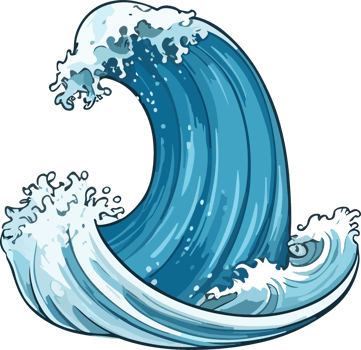 Crashing Water Waves Illustration png