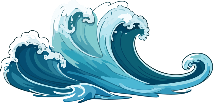 Crashing Water Waves Illustration png