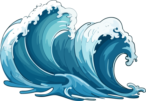 Crashing Water Waves Illustration png