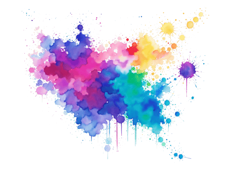Colorful splashes and stains Watercolor stain of pink with isolated scarlet spot png