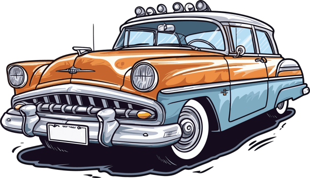 Vintage Classic Car Illustration png